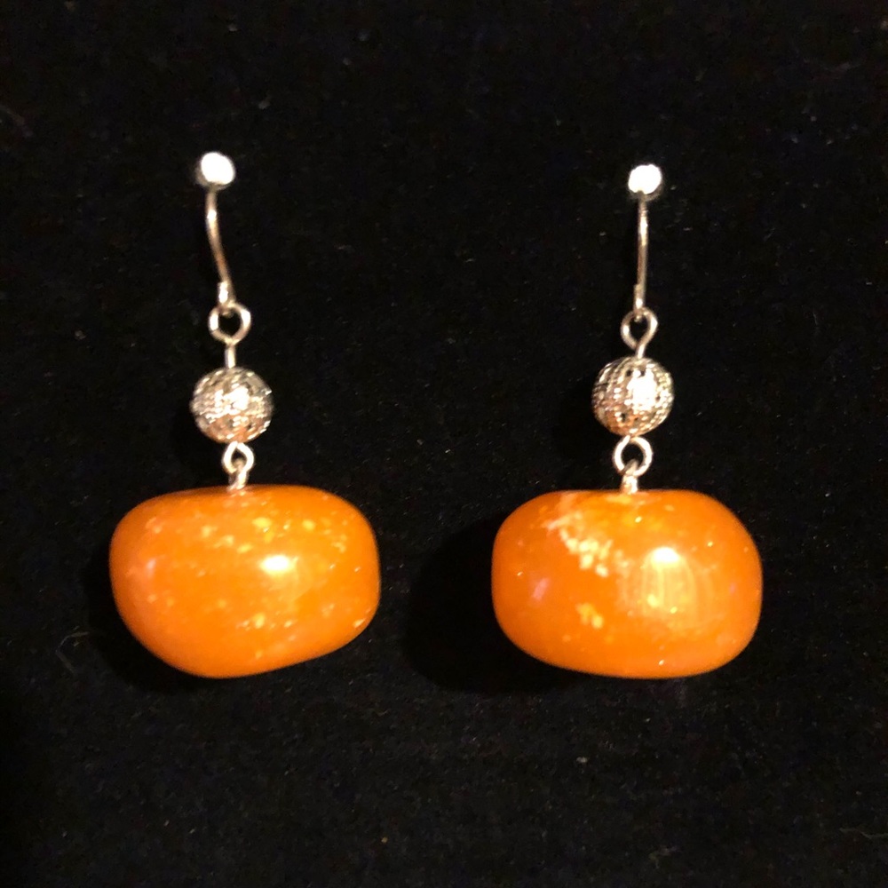 Orange dangle earrings